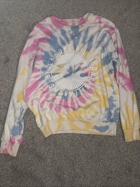 Billabong Pastel Tie-Dye Crewneck Sweatshirt - Pink, Blue & Yellow